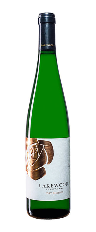 Dry Riesling wine bottle